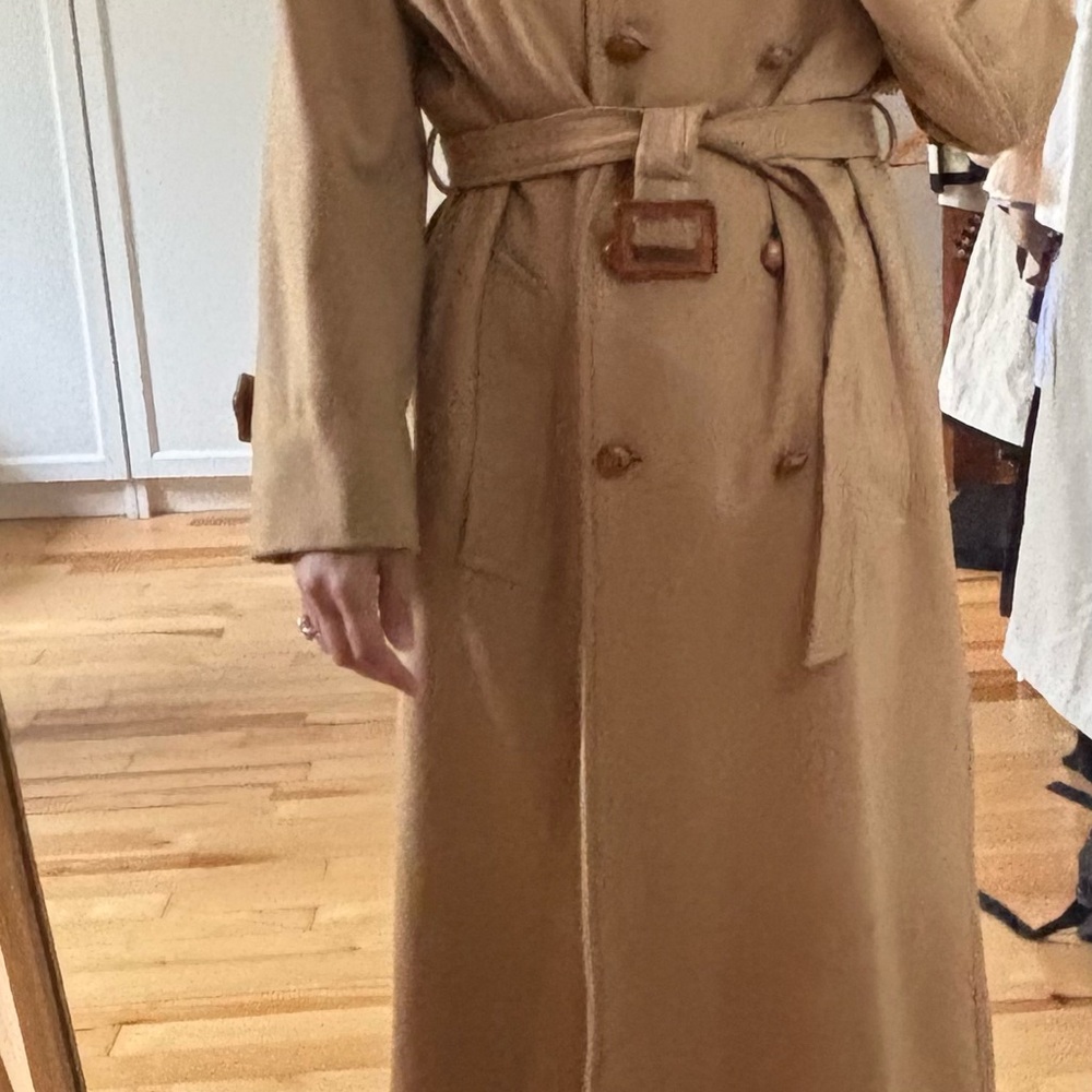 Vintage Luxury! Anne Marie Beretta for Romosport Tan belted Double-Breasted Coat - Picture 14 of 16